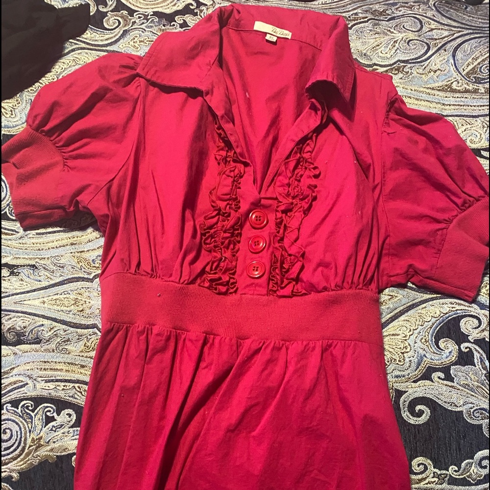 Red casual shirt